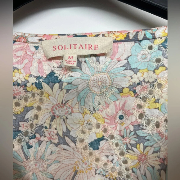 Anthropologie Solitaire Floral Embroidered Blouse - Picture 3 of 4